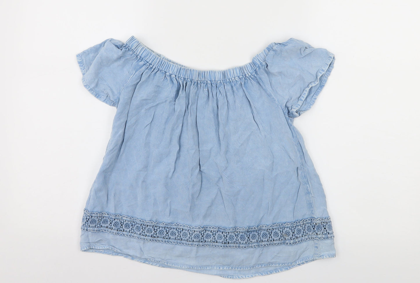 Preworn Girls Blue   Basic Blouse Size 10 Years