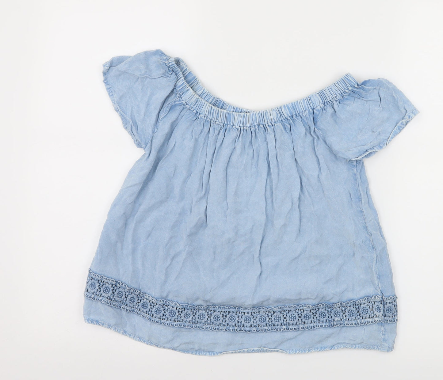 Preworn Girls Blue   Basic Blouse Size 10 Years