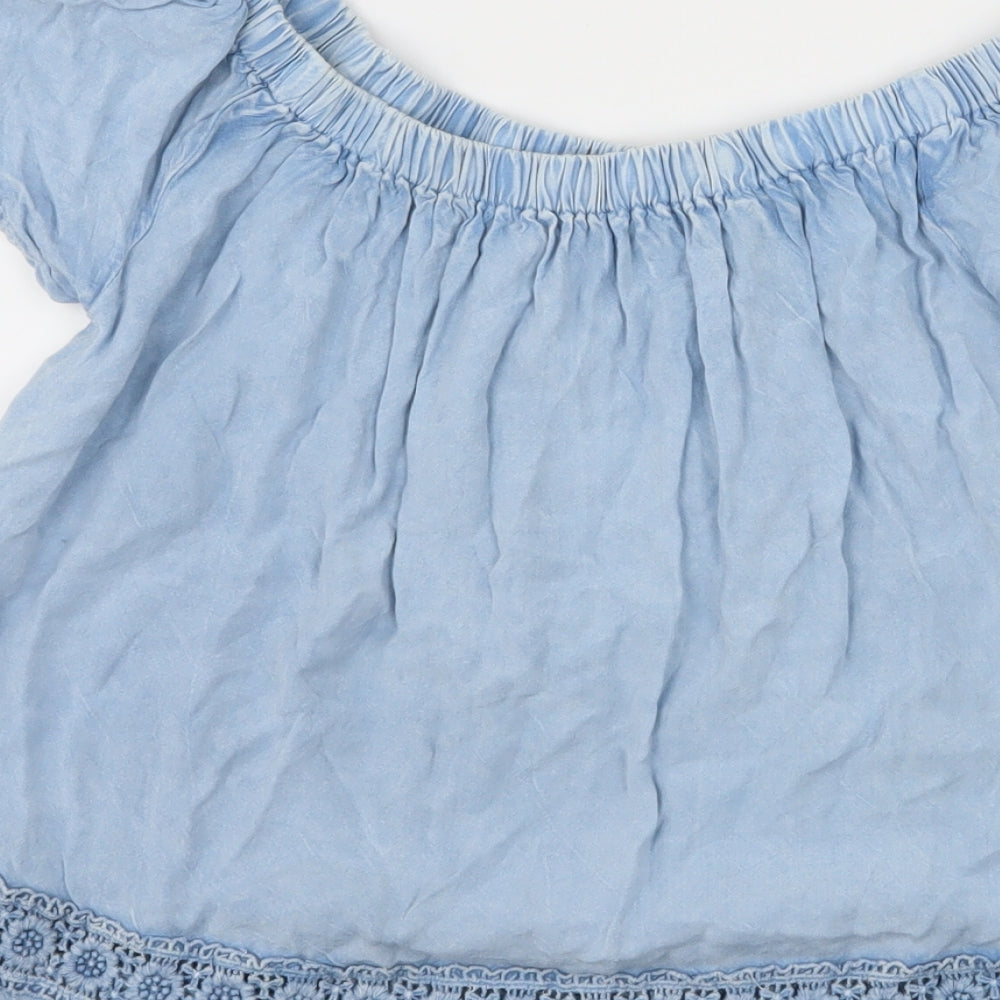 Preworn Girls Blue   Basic Blouse Size 10 Years