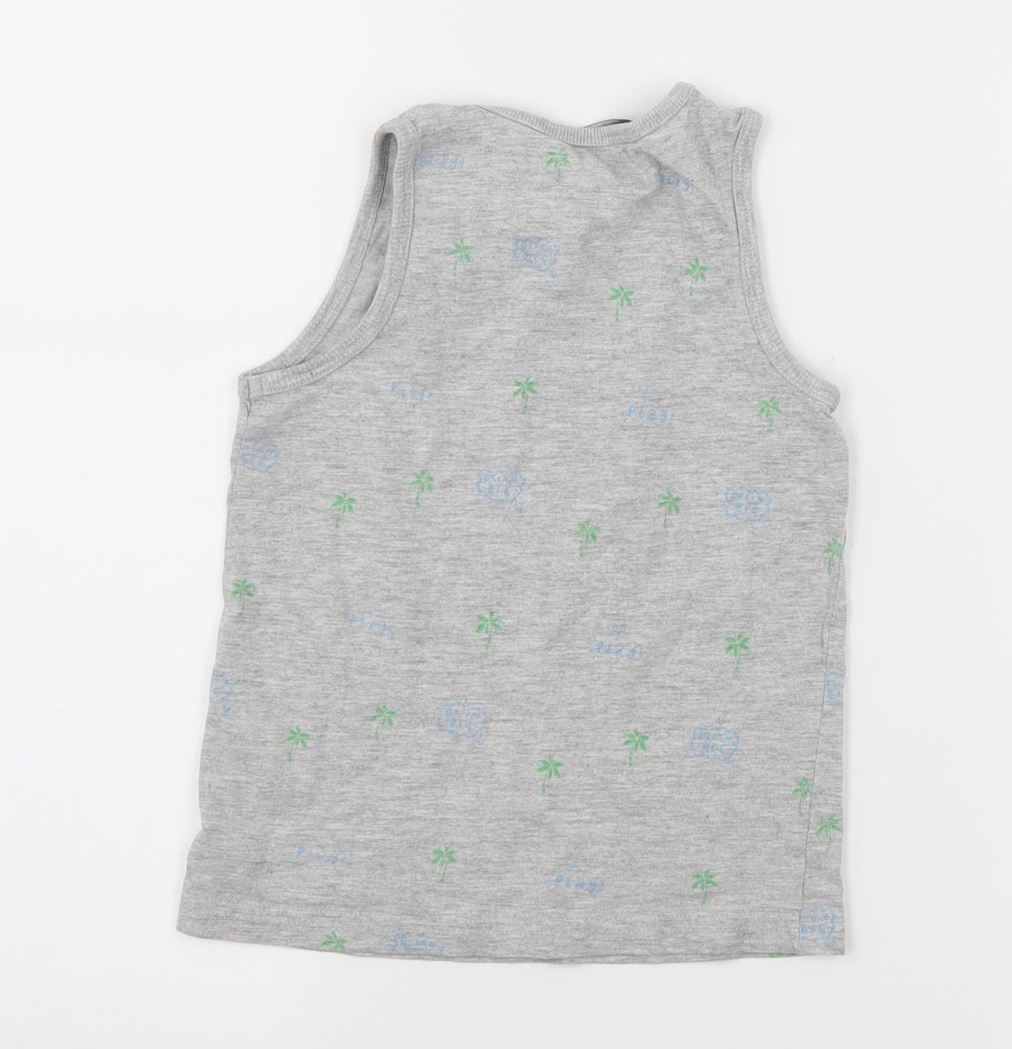 George Boys Grey Geometric Jersey Basic T-Shirt Size 3-4 Years  - Palm Tree