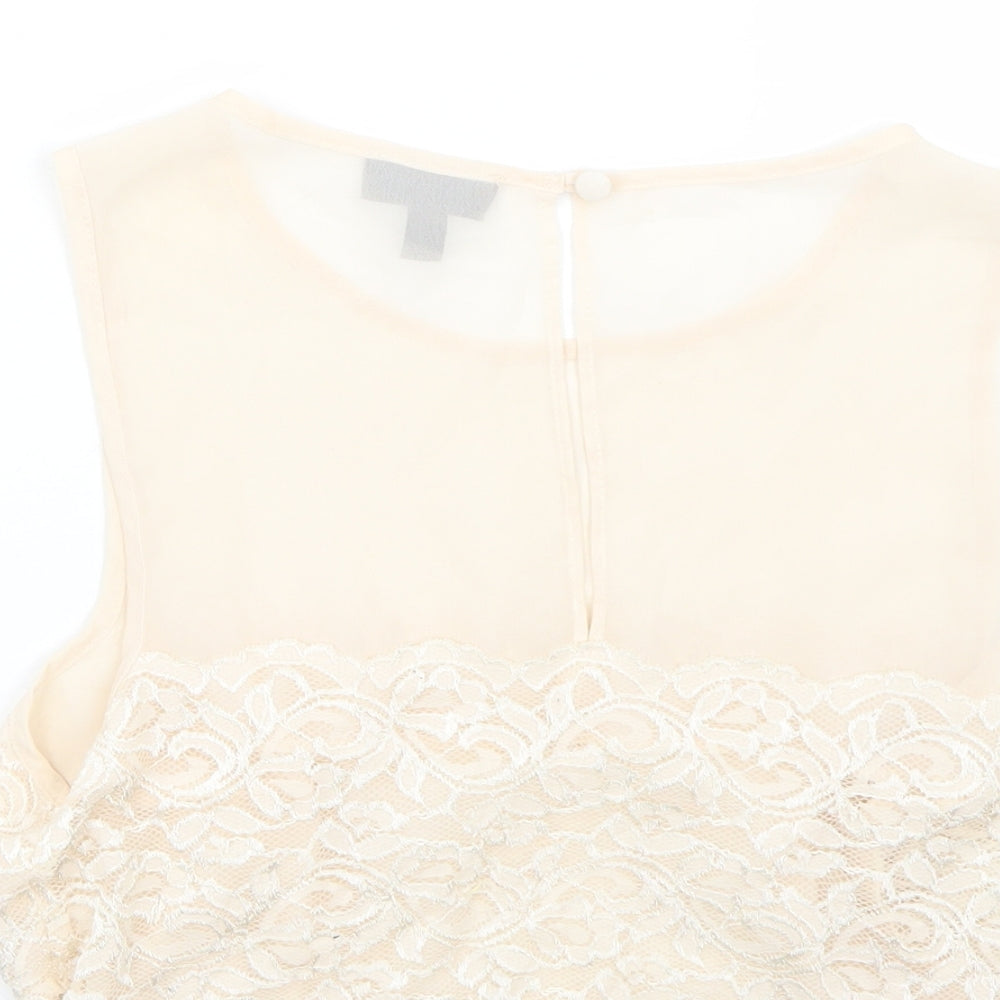 Topshop Womens Beige   Basic T-Shirt Size 6