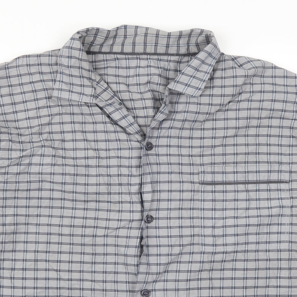 Preworn Mens Grey Check   Button-Up Size XL
