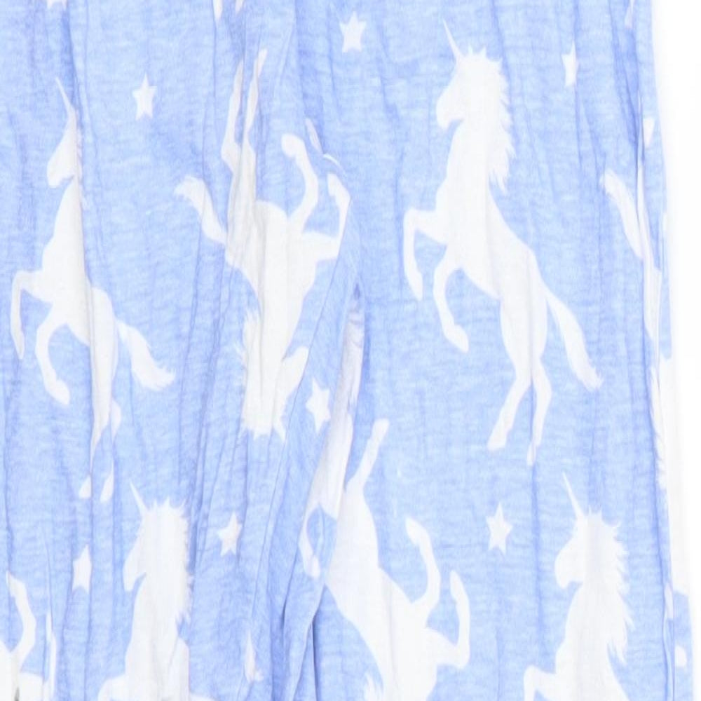Preworn Girls Blue Animal Print  Sweatpants Trousers Size 12-13 Years - Unicorns Loungewear
