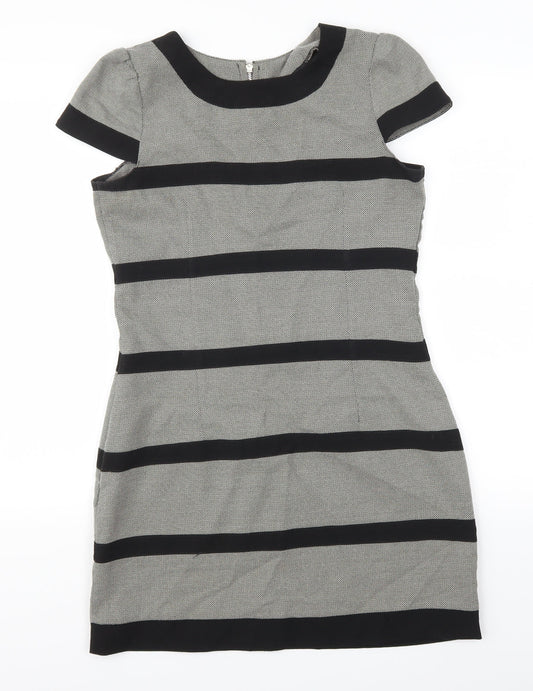 Ad Lib Womens Grey Striped  Mini  Size 12