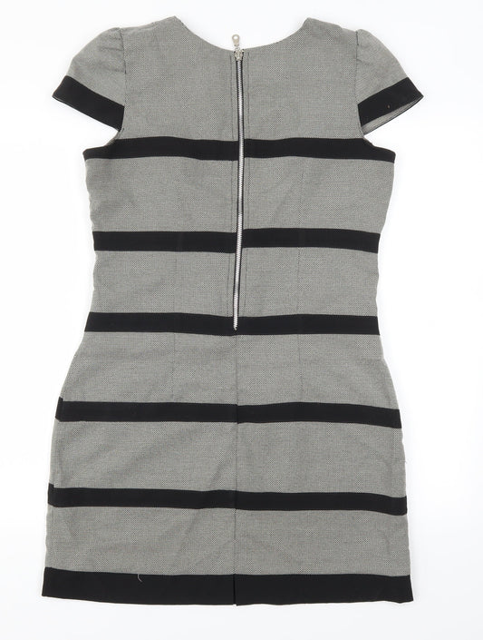 Ad Lib Womens Grey Striped  Mini  Size 12
