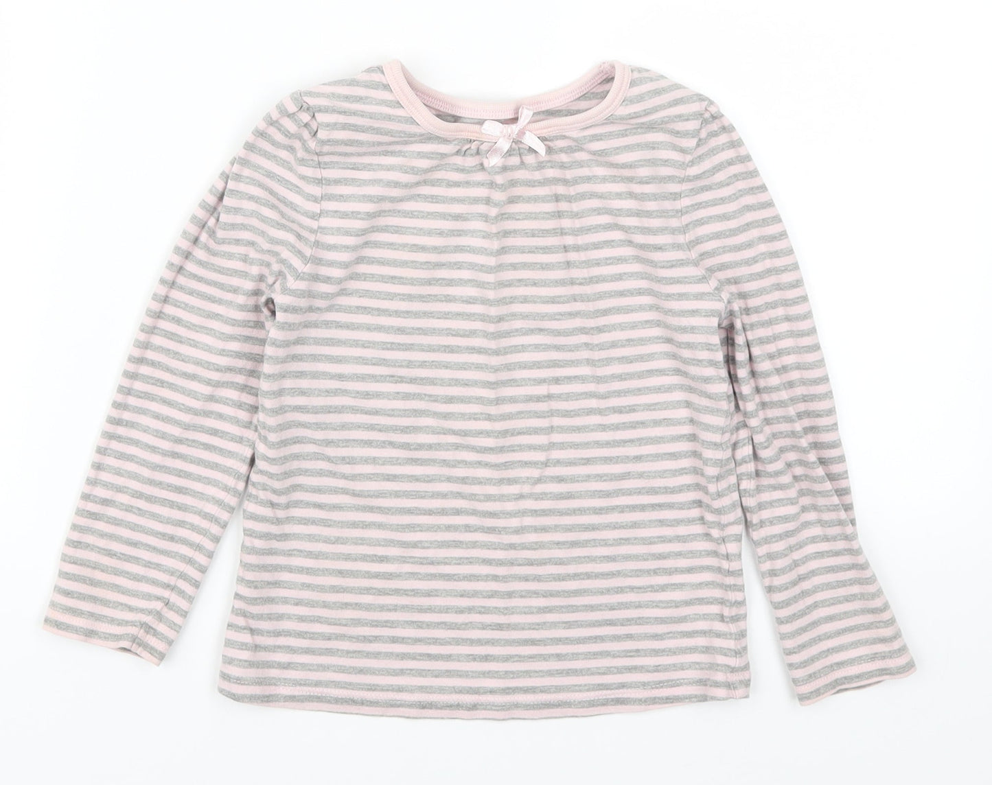 George Girls Pink Striped  Basic T-Shirt Size 4-5 Years