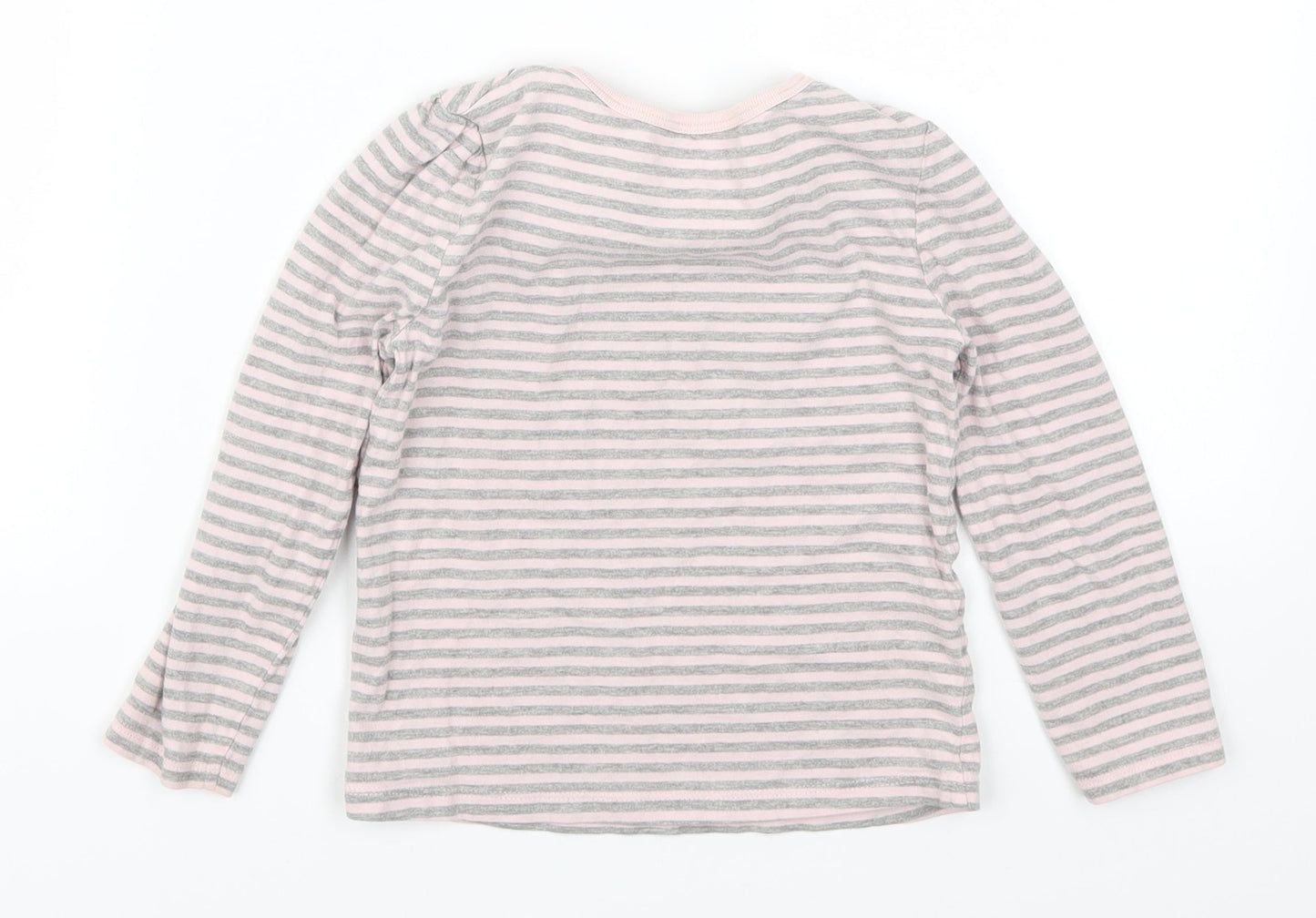 George Girls Pink Striped  Basic T-Shirt Size 4-5 Years