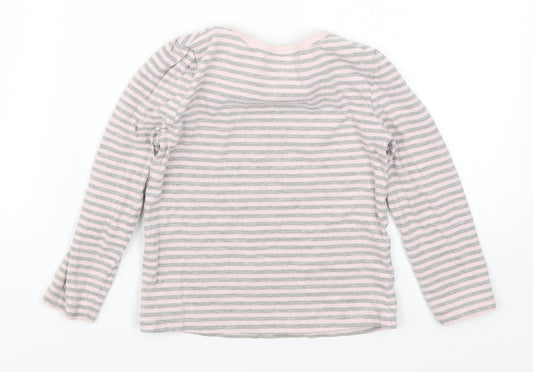 George Girls Pink Striped  Basic T-Shirt Size 4-5 Years