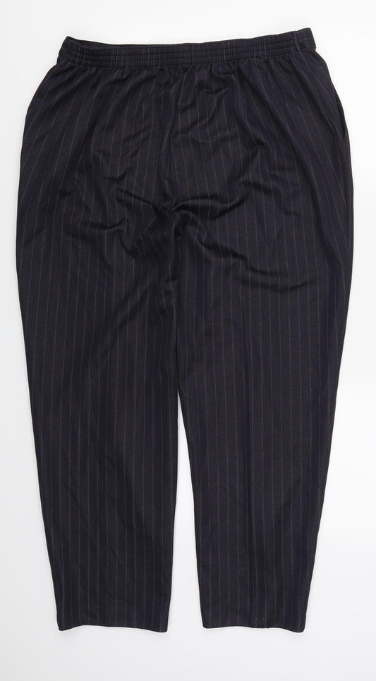 Preworn Womens Blue Striped  Sweatpants Trousers Size 34 in L26 in