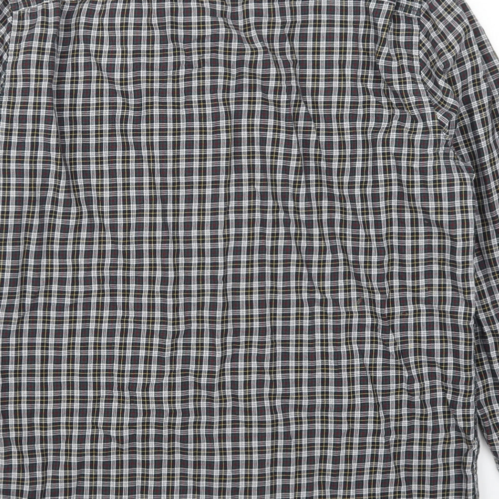F&F Mens Grey Check Damask  Button-Up Size L  - Yellow and Red Check