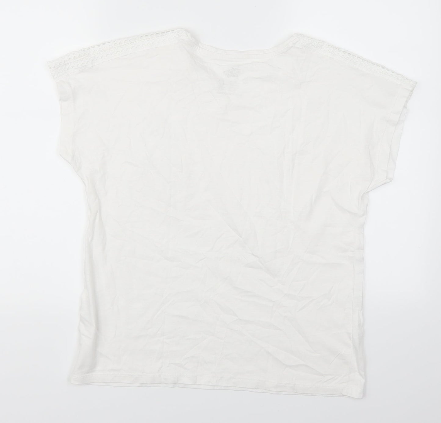 Primark Womens White Solid  Top Pyjama Top Size 12