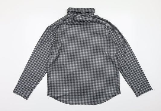 Preworn Womens Black Check  Basic Blouse Size XL