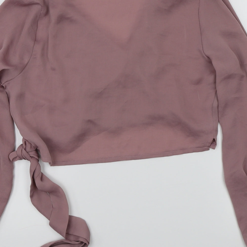 Love & Other Things Womens Pink   Cropped Blouse Size S