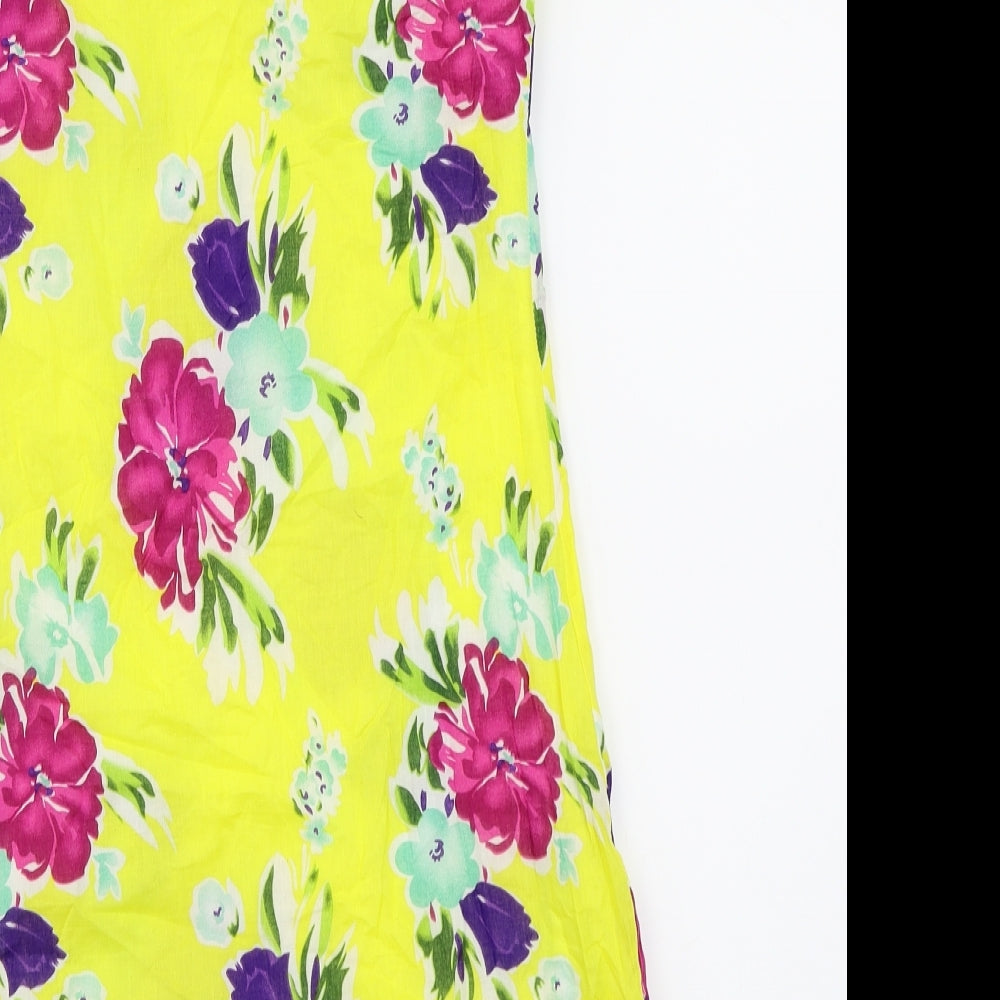 Pussycat London Womens Yellow Floral  Shift  Size S