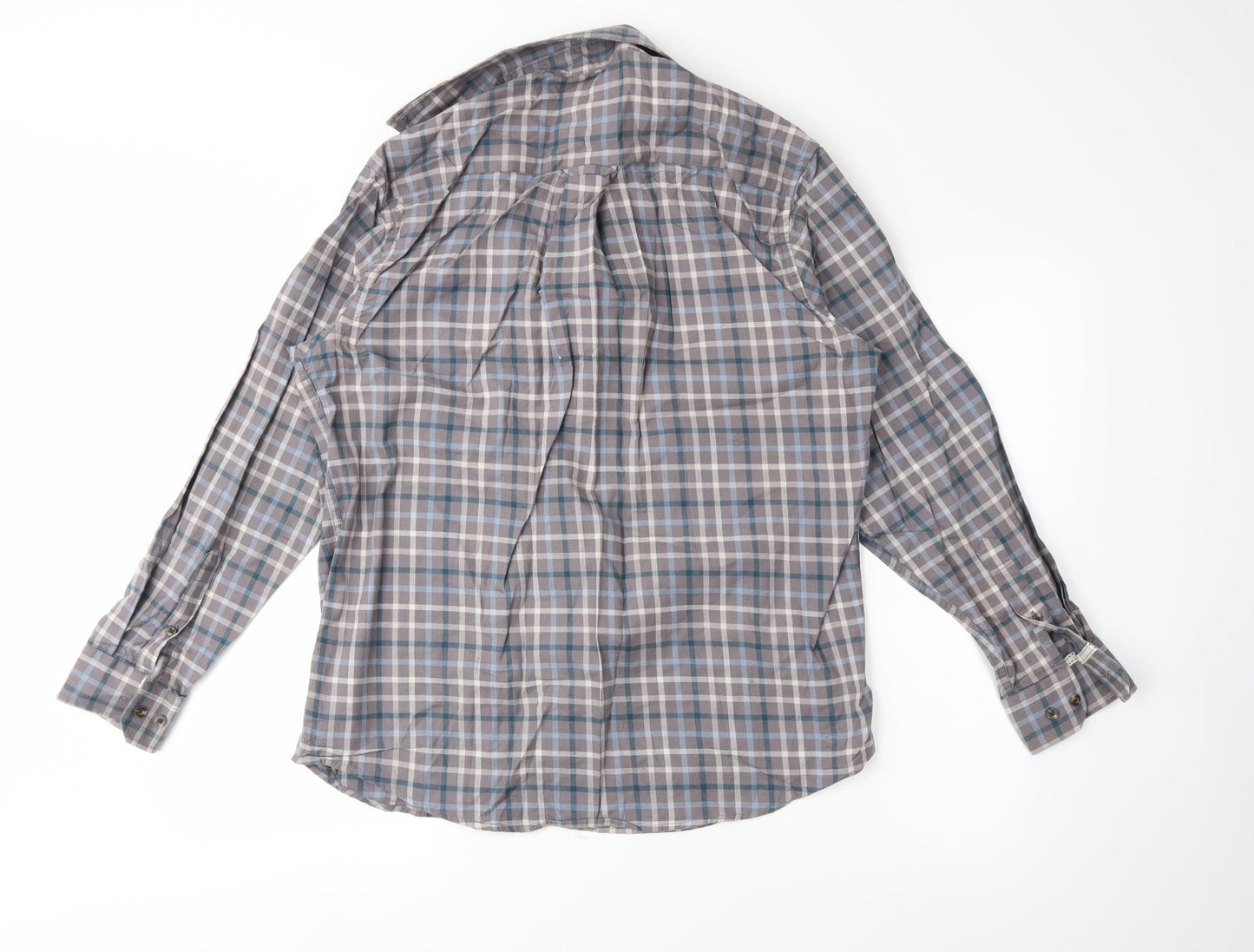 Wolsey Mens Grey Plaid   Button-Up Size M