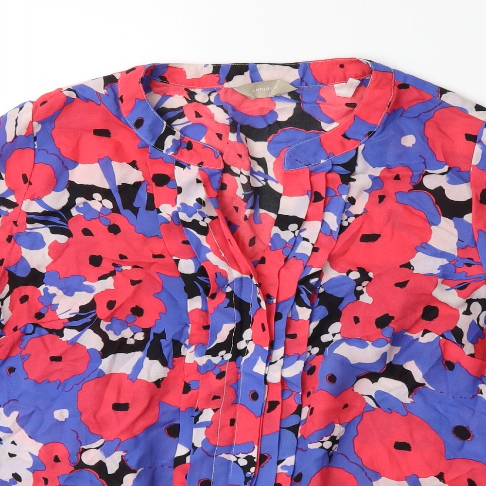 Anthology Womens Pink Floral  Basic Tank Size 14