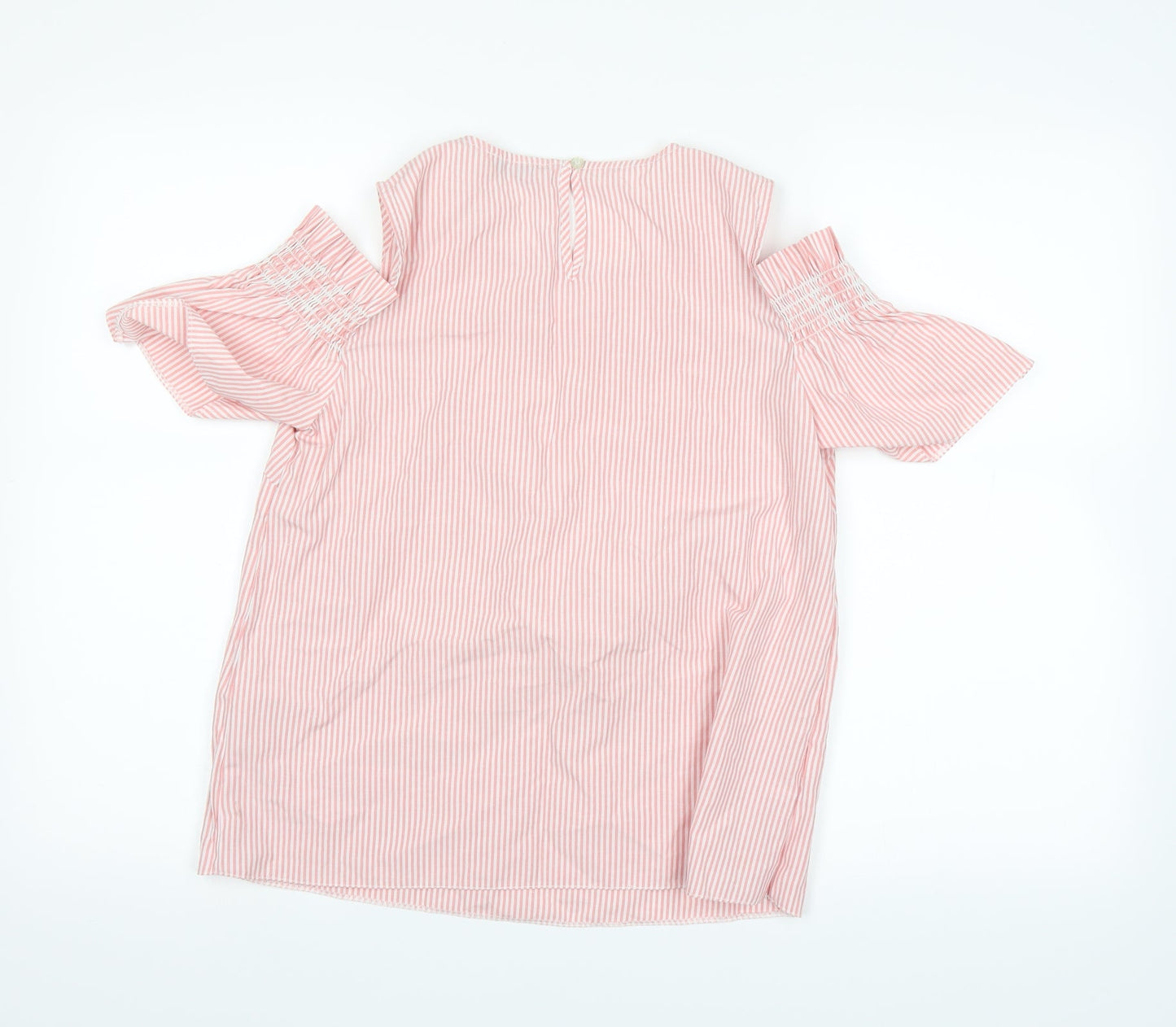 Papaya Womens Pink Striped  Basic T-Shirt Size 12