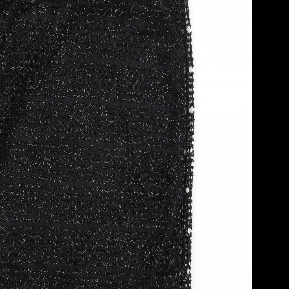 ayanapa Womens Black   A-Line Skirt Size 8