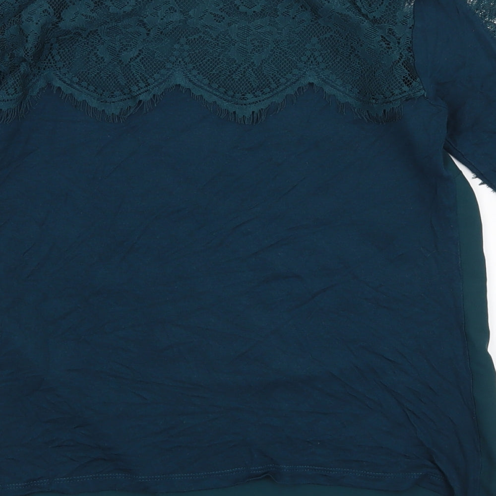 Warehouse Womens Green   Basic Blouse Size 8