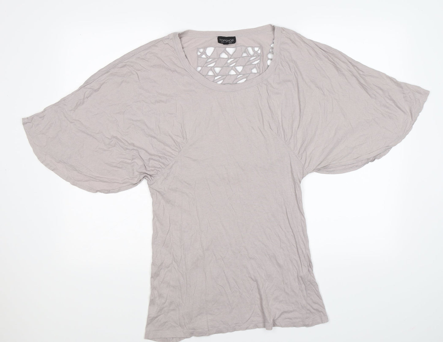 Topshop Womens Grey   Tunic T-Shirt Size 10  - floaty sleeve
