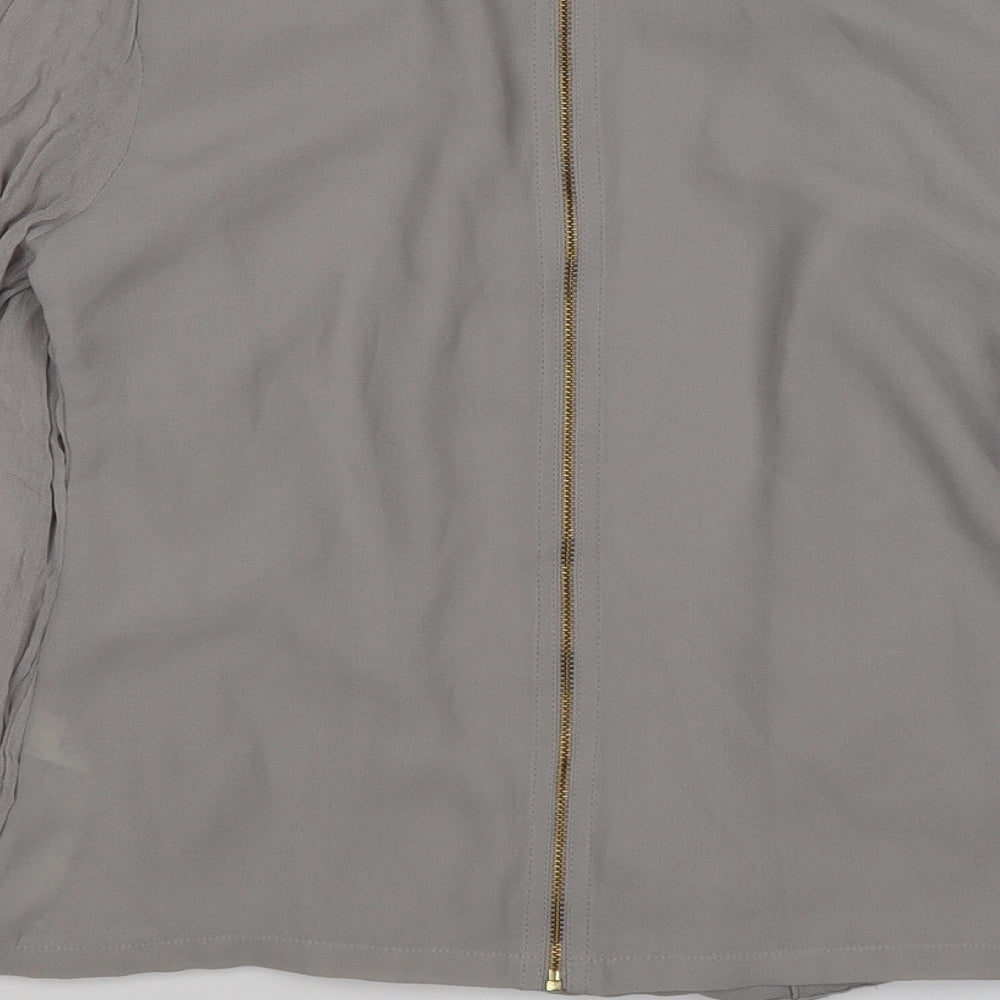 Topshop Womens Grey   Wrap Blouse Size 8