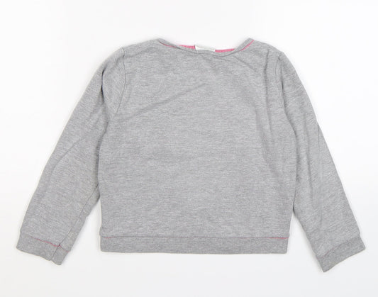 evie Girls Grey  Jersey Pullover Sweatshirt Size 5 Years  - Wake Up Awesome