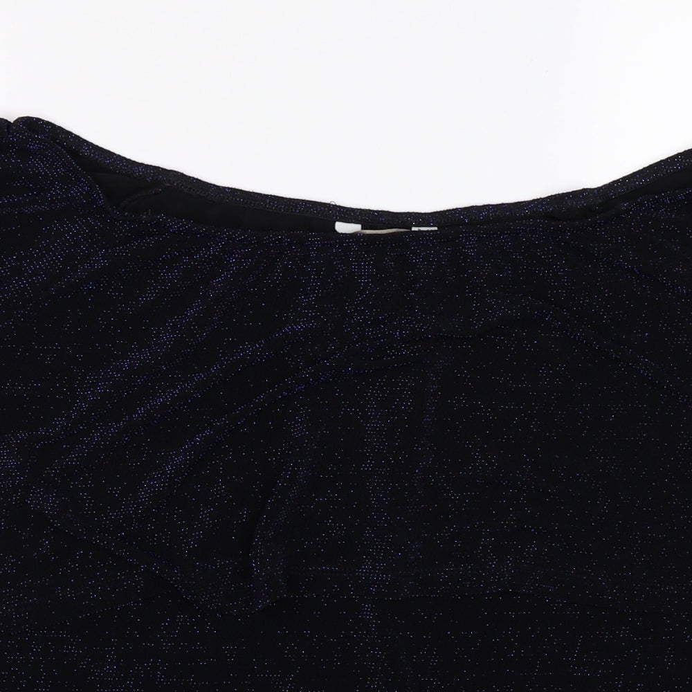 Anthology Womens Blue   Basic T-Shirt Size 16  - glitter layered