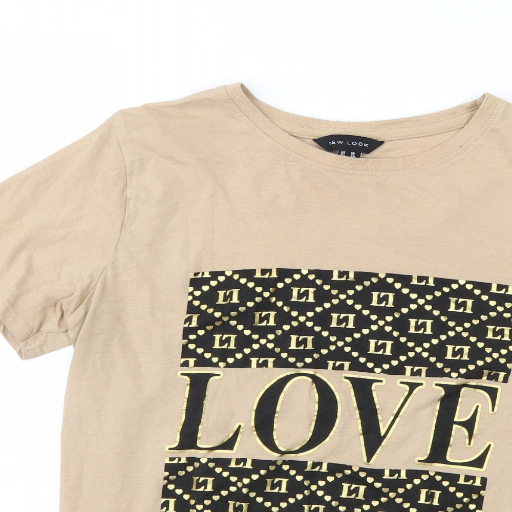 New Look Womens Brown   Basic T-Shirt Size 10  - love