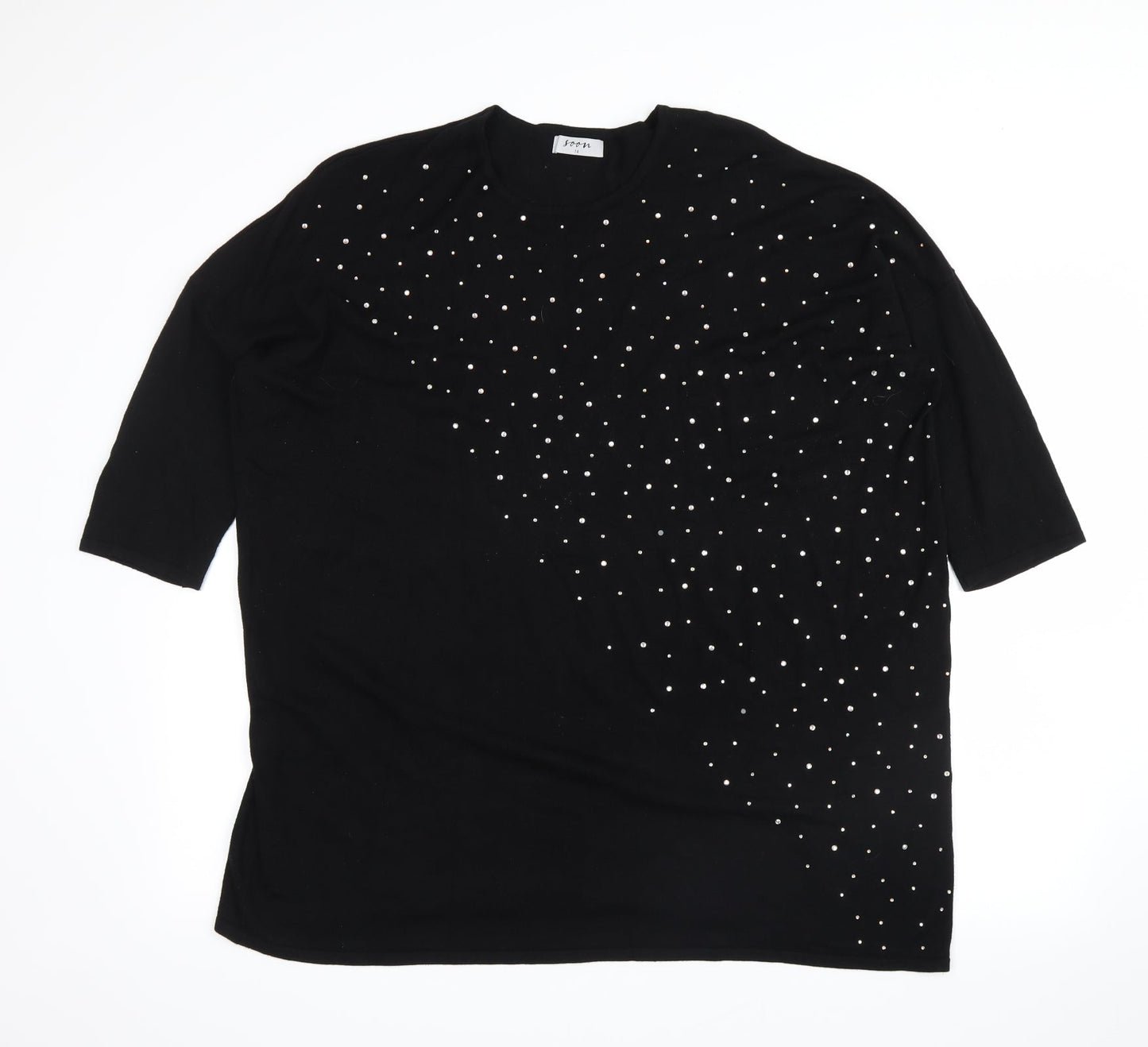 Soon Womens Black   Pullover Sweatshirt Size 14