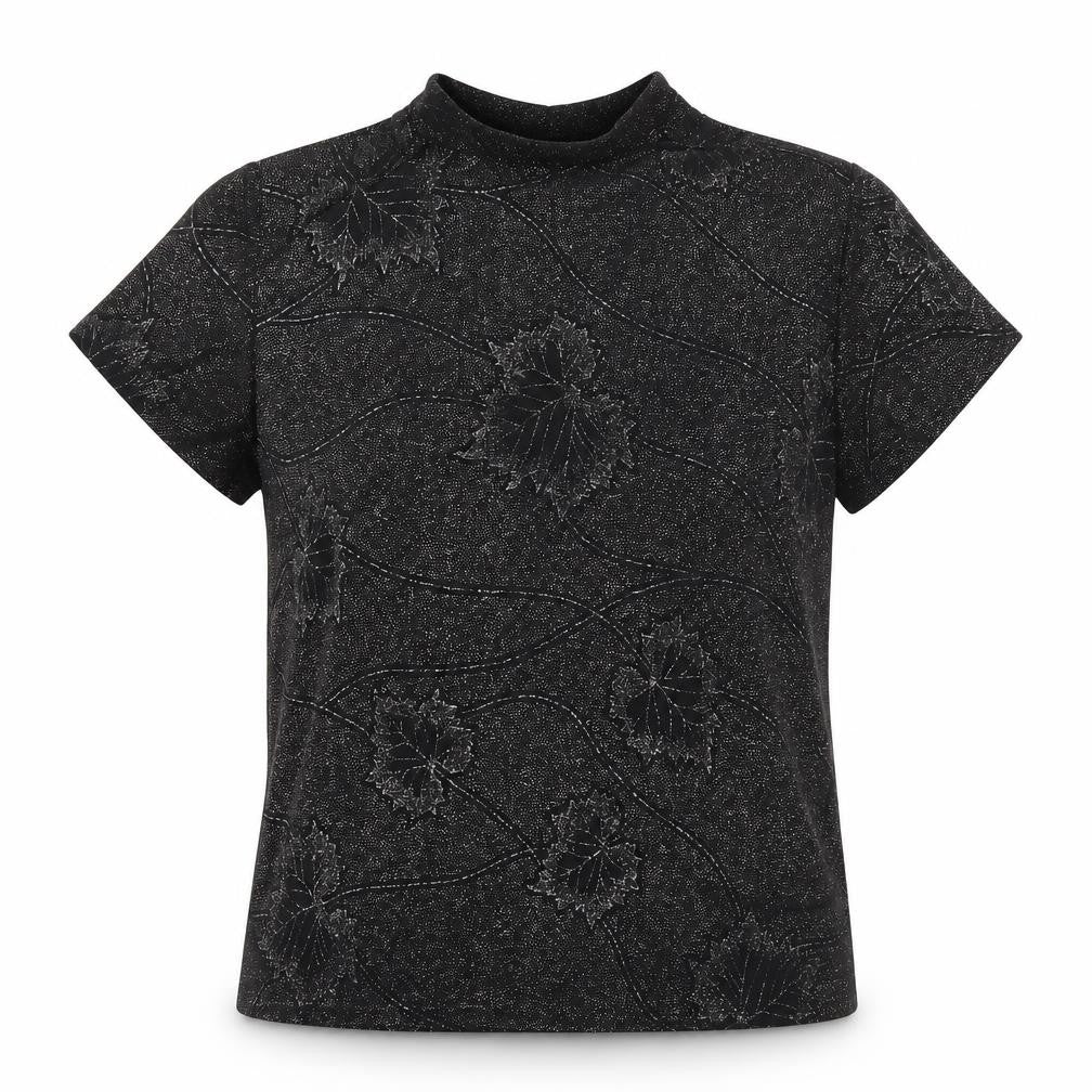 Front view of Bonmarché women’s black basic t-shirt, size L