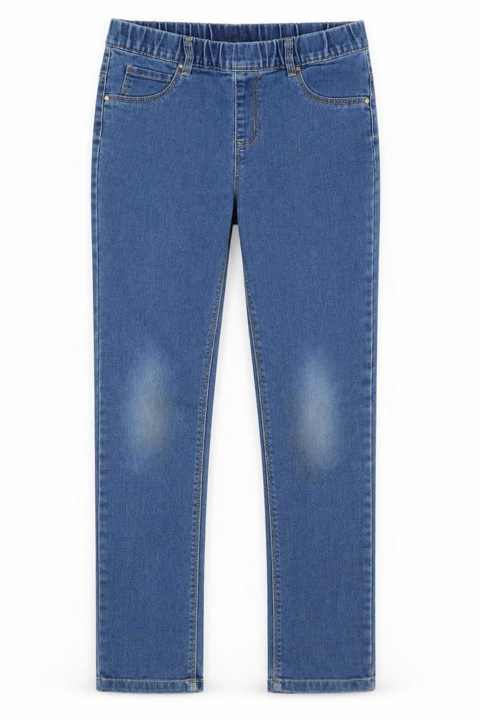 Front view of Denim co girls’ blue skinny jeans, size 11-12, years