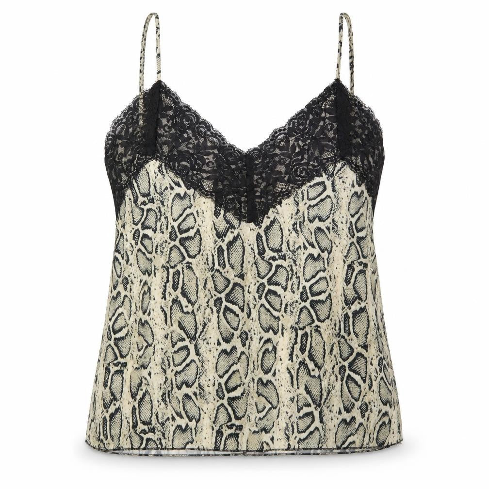 Front view of Made in Italy women’s brown basic tank, size UK 14