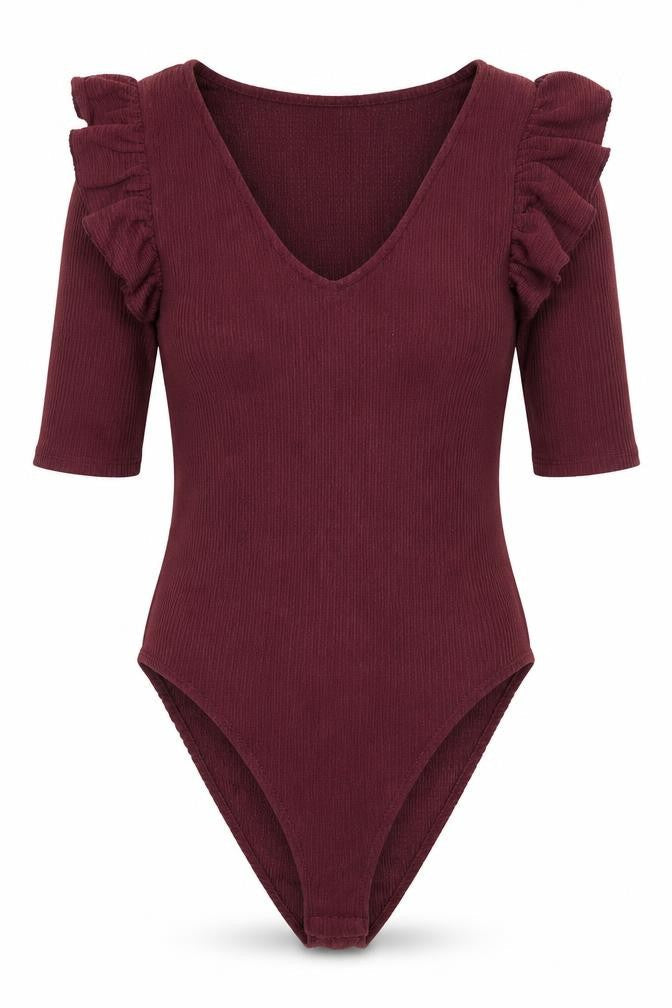 New Look Womens Red   Bodysuit One-Piece Size 10