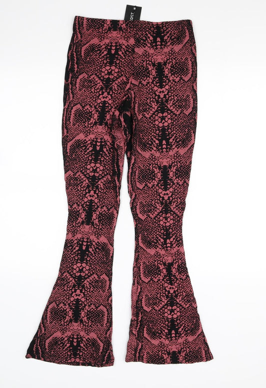 I SAW IT FIRST Womens Black Animal Print  Trousers  Size 10 L28 in