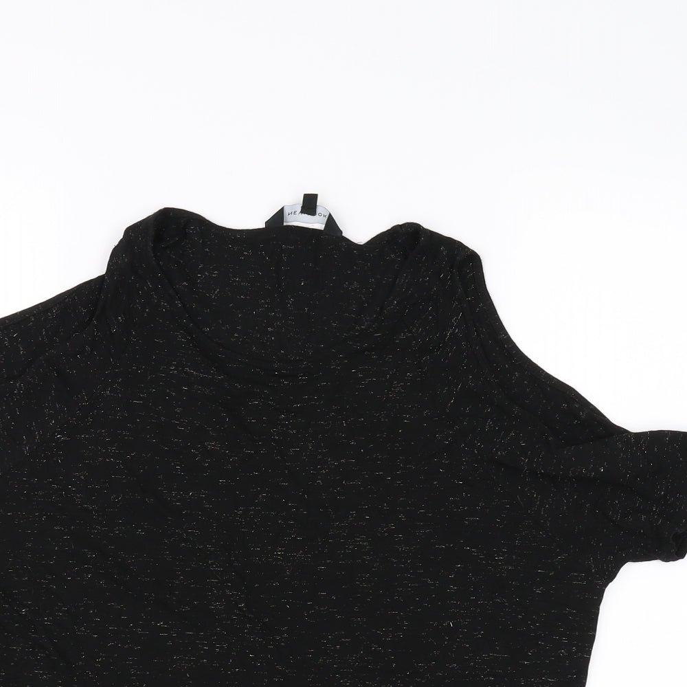 New Look Womens Black   Basic T-Shirt Size 12  - no shoulders