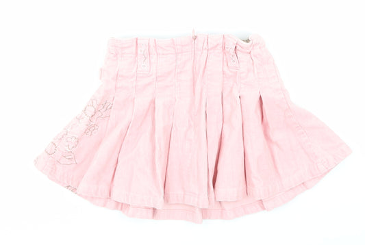 Pumpkin Girls Pink Floral Velvet Skater Skirt Size 3 Years