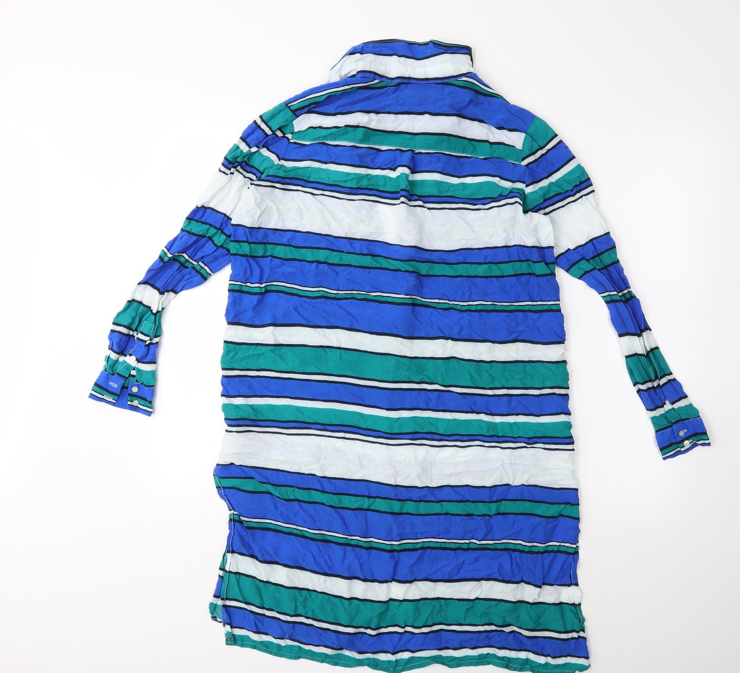 h&m  Womens Blue Striped  Shirt Dress  Size 4