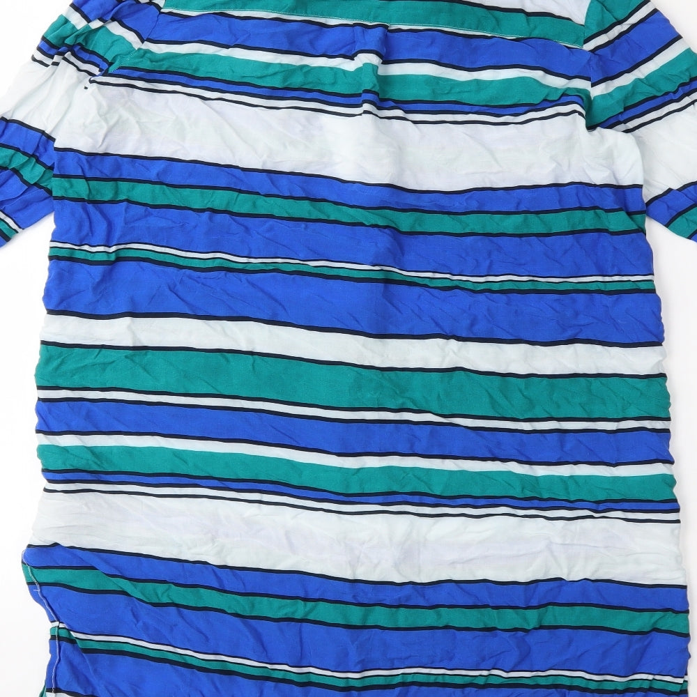 h&m  Womens Blue Striped  Shirt Dress  Size 4