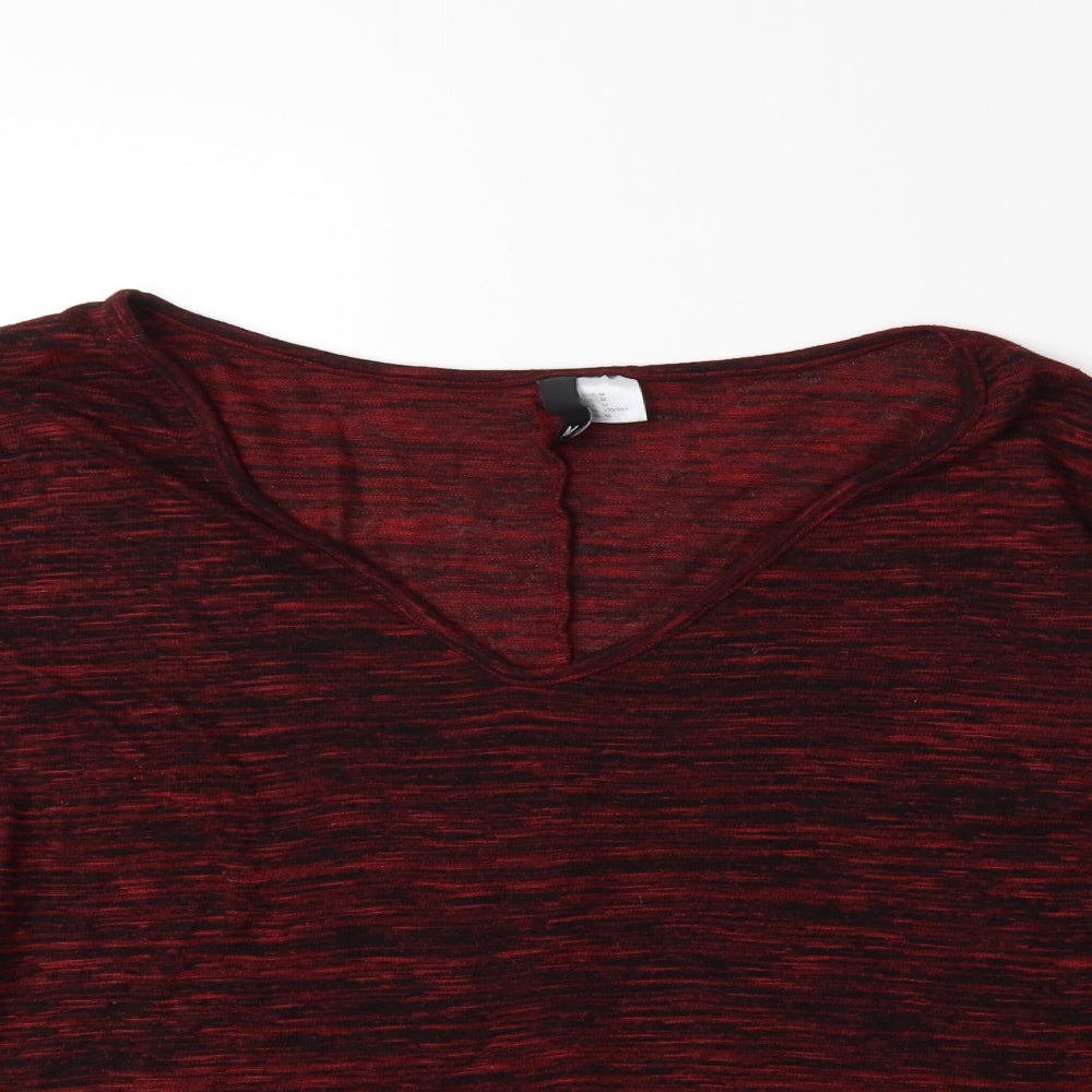 H&M Womens Red  Knit Pullover Jumper Size M