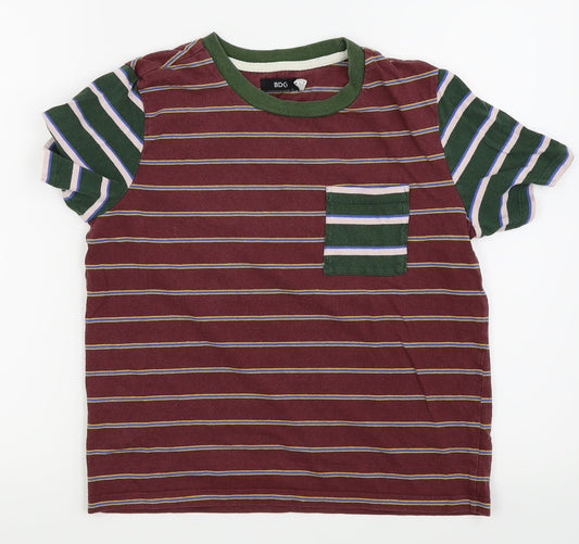 BDG Mens Red Striped   T-Shirt Size S