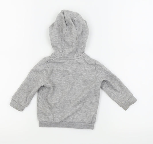 Back view of F&F Grey Full Zip Jumper, size 0-3, Months