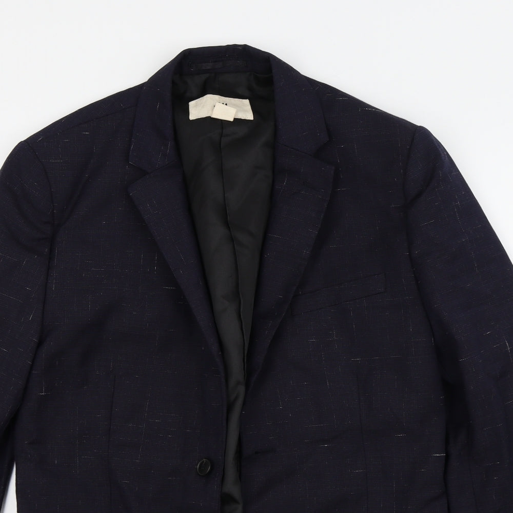 H&M Mens Blue   Jacket Suit Jacket Size 38