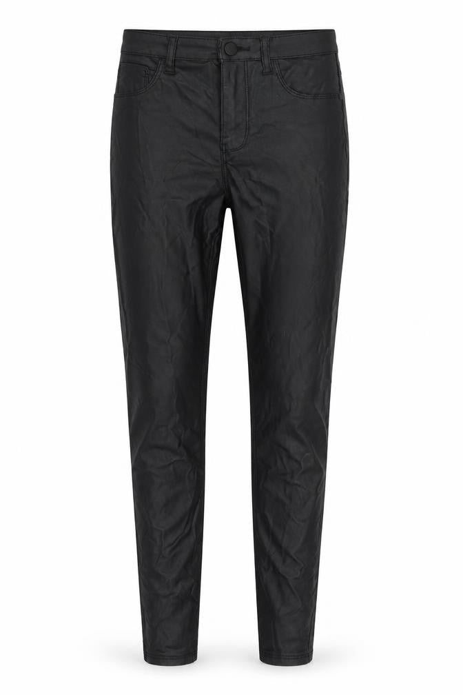 Front view of denim and co women’s black houndstooth skinny jeans, size UK 10, 27-inch leg - leather jeans