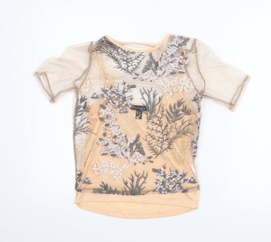 New Look Womens Pink Floral  Camisole Blouse Size 10