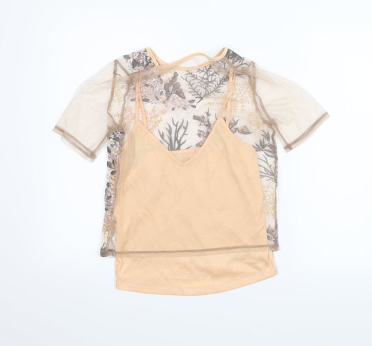 New Look Womens Pink Floral  Camisole Blouse Size 10
