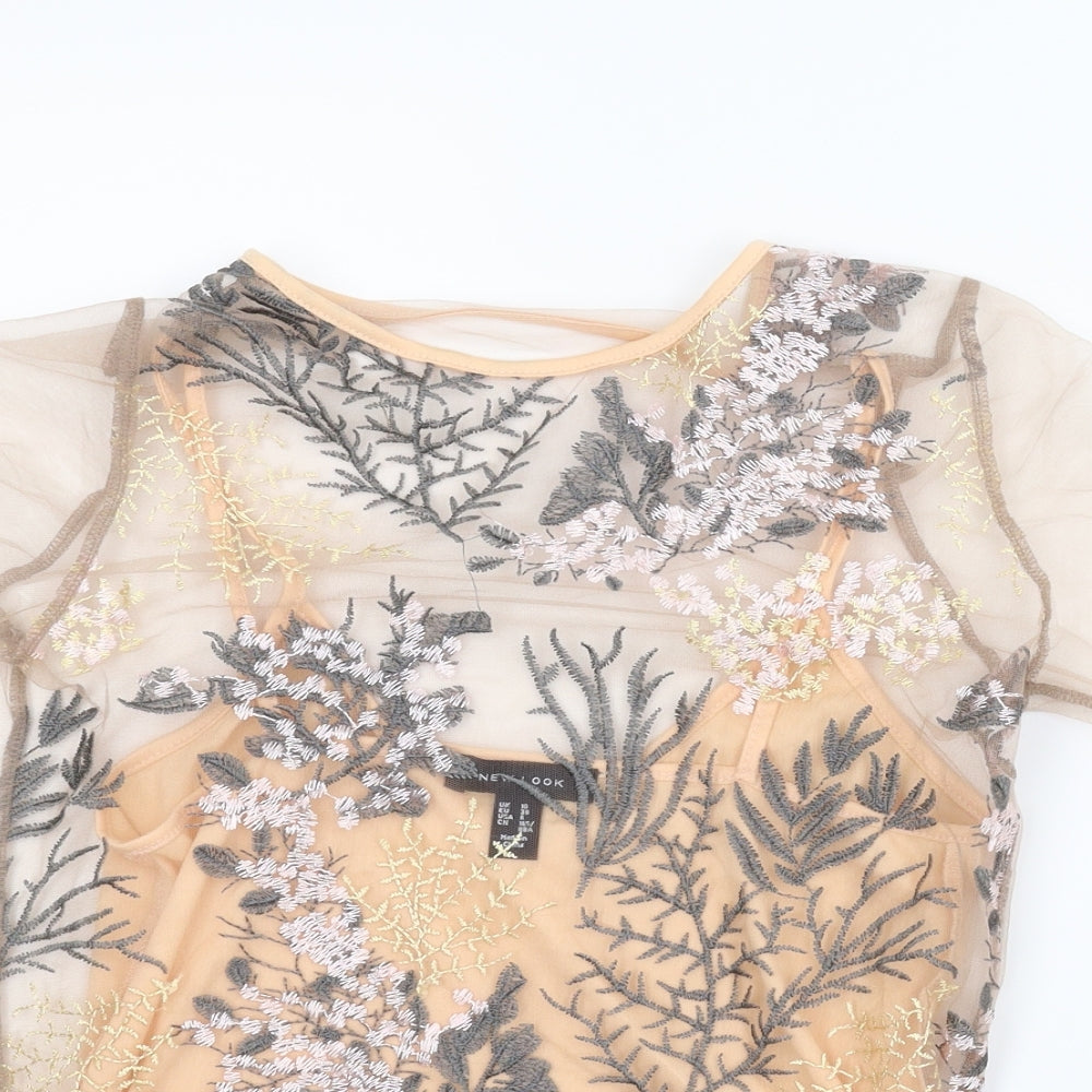 New Look Womens Pink Floral  Camisole Blouse Size 10