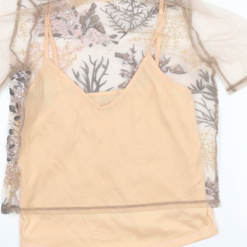 New Look Womens Pink Floral  Camisole Blouse Size 10