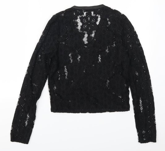 Missguided Womens Black  Lace Basic T-Shirt Size 4