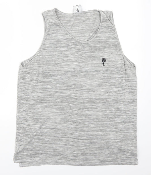 Preworn Womens Grey   Basic Tank Size L  - Rose