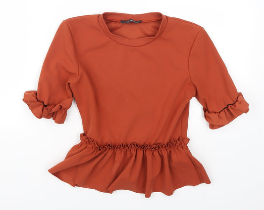 Stylewise Womens Orange   Basic T-Shirt Size 10